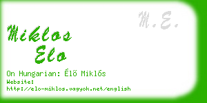 miklos elo business card